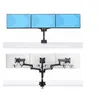 Image de StarTech.com Triple Monitor Desk Mount For Up To Three 27in Screens, VESA 75x75/100x100, Tool-Less Arm Adjustments, C-Clamp/Grommet Mount, Spring-Assisted Arms - Kit de montage - bras réglable - pour 3 écrans LCD - plastique, aluminium, acier - noir - T