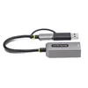 Image de Startech USB-C to Ethernet Adapter w/USB-A Adapter, Realtek RTL8153B - Adaptateur réseau - USB-C 3.2 Gen 1 - Gigabit Ethernet - gris sidéral