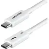 Image de StarTech .com TBLT5MM1M240WWH, Mâle, Mâle, 1 m, Blanc, Nickel, 120 Gbit/s (1 m, Thunderbolt 3, Thunderbolt 4, USB 4, 240 W), Câble USB