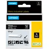 Image de Dymo, Ruban d'étiquetage, Vinyle Rhino 19mm blanc sur noir (1.90 cm, Noir)