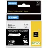 Image de Dymo, Ruban d'étiquetage, Rhino 6mm noir sur blanc Perm Poly (0.60 cm, Blanc)