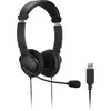 Image de Kensington Acco/ Hifi USB Casque Avec Micro Et Bouton De Contrôle Du Volume (Filaire, USB-A, Les équipes Microsoft), Casque micro de bureau, Noir