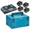 Image de Pack énergie 18V Makita 4 batteries 5Ah BL1850B + chargeur DC18RD en coffret MAKPAC - MAKITA - 197626-8