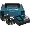 Image de Makita Power Source Kit avec un litium 2 accumulateurs Li-ion, 18 V, 3,0 Ah et chargeur en aufe préservation Box Makpac 1, pièces, turquoise, noir, 197952 5