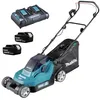 Image de Tondeuse à gazon 36V(2x18V LXT) 900W - largeur de coupe 38 cm - MAKITA - avec 2 batteries 18V 4,0 Ah - chargeur double - DLM382CM2