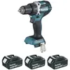 Image de Perceuse visseuse MAKITA 18V Li-Ion Ø13 mm - 2 Batteries 18V 3.0Ah + 1 batterie 4.0 Ah - chargeur + coffret - DDF484RF3J