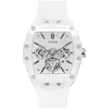 Image de Montre multifonctionnelle pour homme Guess à quartz, bracelet en silicone jaune, cadran rectangulaire noir, montre décontractée, GW0203G2