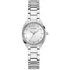 Image de Guess, Montre, P SLV CS W/ CRYS / SUN WHT DL / P SLV BRCT montre-bracelet, Argent, (Montre avec pierre précieuse, 30 mm)
