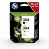 Image de HP 304 - Pack de 2 - couleur (cyan, magenta, jaune), noir pigmenté - original - cartouche d'encre - pour AMP 130; Deskjet 26XX, 37XX; ENVY 50XX