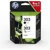 Image de 303 Pack de 2 cartouches d'encre noire et trois couleurs authentiques (3YM92AE) pour Envy Photo 6220/6230/6232, Tango/TangoX