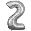 Image de ballon aluminium chiffre 2 88cm argent - amscan 9906287