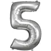Image de ballon aluminium chiffre 5 86cm argent - amscan 9906290
