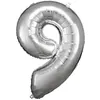 Image de ballon aluminium chiffre 9 86cm argent - amscan 9906294