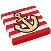 Image de 16 serviettes papier pirates ancre marin or 33cm - 9909912 AMSCAN