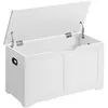 Image de Vasagle, Banc, Banc à chaussures avec rangement, style cottage, blanc, 80 cm (80 cm)
