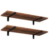 Image de Songmics, Étagère, Kit d'étagères murales marron, noir 60,0 x 20,0 x 7,0 cm (20 x 7 x 60 cm)