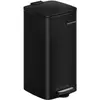Image de Songmics Mülleimer Küche 30L Stahl Tintenschwarz, Poubelle, Noir