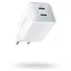 Image de Adaptateur secteur Anker PowerPort III 40 Watt 3 A IQ 3.0 2 connecteurs de sortie (2 x USB-C) Blanc