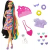 Image de Barbie Totally Hair Poupée au look coeur, Petite, cheveux longs de 21,6 cm, 15 accessoires, dès 3 ans