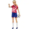 Image de Barbie Poupée footballeur, blonde, maillot avec numéro 9, foot, crampons, chaussettes, pour enfants