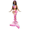Image de Barbie Sirene Fleur Magique Poupée au longs cheveu bruns Barbie JDM73