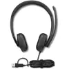 Image de Lenovo VoIP Headset 5000 (Filaire, USB-C, Les équipes Microsoft), Casque micro de bureau, Noir