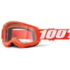 Image de 100% Strata 2 Clear Lunettes de motocross, blanc-orange pour Hommes