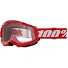 Image de 100%, Unisexe, Lunettes de sport, STRATA 2 Goggle Red - Clear Lens (Rouge, Transparent), Rouge