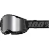 Image de 100%, Unisexe, Lunettes de sport, Strata 2 (Noir, Argent, Miroir Argent), Noir