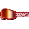 Image de 100%, Unisexe, Lunettes de sport, STRATA 2 Goggle Red - Mirror Red Lens (Blanc, Red, Rouge), Rouge