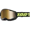 Image de 100%, Unisexe, Lunettes de sport, STRATA 2 Goggle Solar Eclipse - Mirror True Gold Lens (Noir, Mirror True Gold), Or, Noir