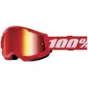 Image de 100%, Garçons, Lunettes de sport, Goggle Strata 2 JUNIOR Blue - Red/Blue Mirror Lens (Blanc, Bleu, Lentille bleue miroir, Red), Bleu, Rouge, Blanc