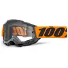 Image de 100%, Lunettes de sport, Lunettes de VTT Accuri 2 100 % - Noir - Double verre transparent - Couleur : gris/orange, double, Orange, Noir, Gris