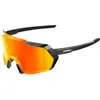 Image de 100%, Unisexe, Lunettes de sport, Korbin (Metallic Black, noir métallique brillant, Rouge), Orange, Noir