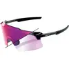 Image de 100%, Unisexe, Lunettes de sport, AEROCRAFT Gloss Black - Purple Mirror Photochromic Lens (Noir brillant, Miroir violet photochromique), Violet, Noir