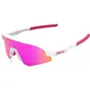 Image de 100%, Unisexe, Lunettes de sport, SLENDALE YOUTH Matte White/Pink - HiPER Vital Pink Mirror Lens (Blanc Mat, Pink, Pink), Blanc, Pink
