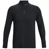 Image de T-shirt de course à manches longues Under Armour couleur unie avec col montant zippé 1/4 pour homme Hauts Noir 1379288-001 XL black