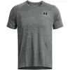 Image de Under Armour, Hommes, T-shirt de sport, T-shirt Hommes Ua Tech Textured Ss, Castlerock/Noir, S (S), Gris, S