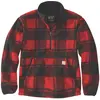 Image de Carhartt, Hommes, Pull-over, Pull en polaire CrabApple Plaid, Rouge, Noir, Multicolore, (S)