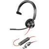 Image de HP Poly Blackwire 3310 Casque monaural USB-C + Adaptateur USB-C/A (Filaire, USB-C), Casque micro de bureau, Noir