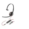 Image de HP Poly Blackwire 3215 - Blackwire 3200 Series - micro-casque - sur-oreille - filaire - jack 3,5mm, USB-C - noir - Certifié pour Skype for Business, Certifié Avaya, certifié Cisco Jabber, certifié UC