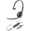 Image de HP Poly Blackwire 3215 Casque monoauriculaire USB-C + prise 3,5 mm + adaptateur USB-C/A (Filaire, USB-C), Casque micro de bureau, Noir