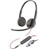 Image de HP Poly Blackwire 3225 Casque stéréo USB-C + prise 3,5 mm + adaptateur USB-C/A (Filaire, USB-C), Casque micro de bureau, Noir