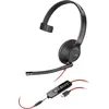Image de HP Poly Blackwire 5210 + prise 3.5mm + adaptateur USB-C/A (Filaire, USB-C, Les équipes Microsoft), Casque micro de bureau, Noir
