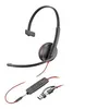 Image de HP Poly Blackwire 3215 - Blackwire 3200 Series - micro-casque - sur-oreille - filaire - jack 3,5mm, USB-C - noir - Certifié pour Skype for Business, Certifié Avaya, certifié Cisco Jabber, certifié UC