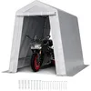 Image de VEVOR Abri jardin 183x245cm, tente rangement portable. Double porte zippée. Pour motos, vélos, outils. Gris.