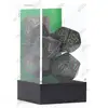 Image de 7 dés pour JDR Chessex - Granit - Noir et vert