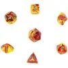 Image de 7 dés pour JDR Chessex - Gémini - Rouge, jaune et argent
