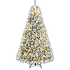 Image de Costway183 cm Sapin de Noël Artificiel Enneigé avec Éclairage LED Arbre de Noël avec 928 Branches Denses Pied Métallique Pliable