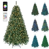 Image de CostwaySapin de Noël Artificiel avec Éclairage Lumineux Sapin de Noël avec 300 Lumières RGB Multicolore et Télécommande Base en Métal Pliable